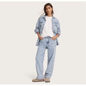 Women's Size 16 Mid-Rise Drawstring Baggy Jeans - Parke x Target Light Wash- NWT